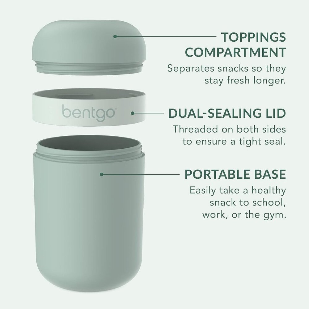 Snack Cup- Reusable Snack Container with Leak-Proof Design, Toppings Compartment - Picture 4 of 6